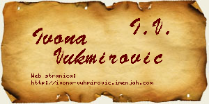Ivona Vukmirović vizit kartica